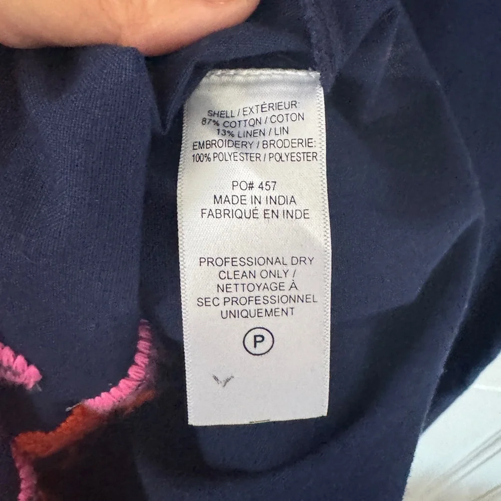 Frances Valentine Navy maxi dress with Pink and red Embroidery- worn once. - Picture 6 of 6